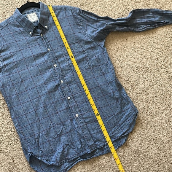 Billy Reid Standard Cut Button Down Shirt Men’s L Plaid Career Preppy Cotton - Picture 9 of 10